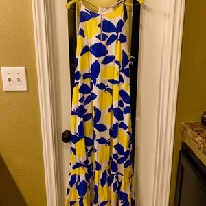 Loft Lemon Print Midi length dress.